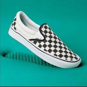 Black & White Checkered Slip On Vans
